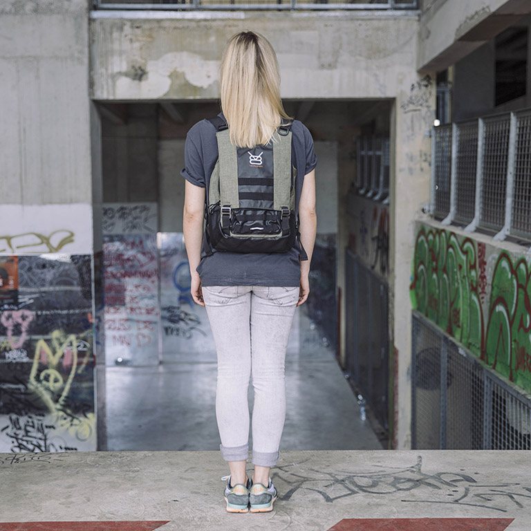 Sac à dos urbain polyvalent - URB 11.1 kaki porté