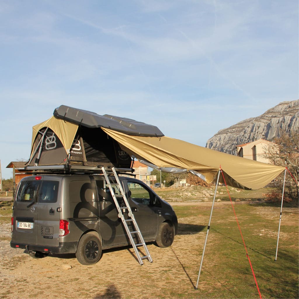 Tente De Toit Universelle Bragan™ Beige – Pour SUV/4x4 – Avec échelle Et Matelas