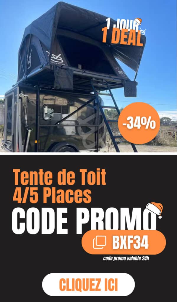 1 jour 1 deal - Mercredi 24 décembre : tente de toit 4/5 places