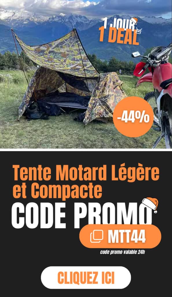 1 jour 1 deal - Lundi 22 décembre : tente motard légère et compacte